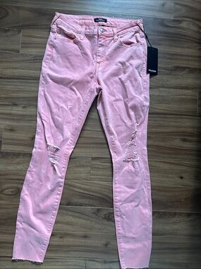 True Religion Pink Ripped Skinny Jeans